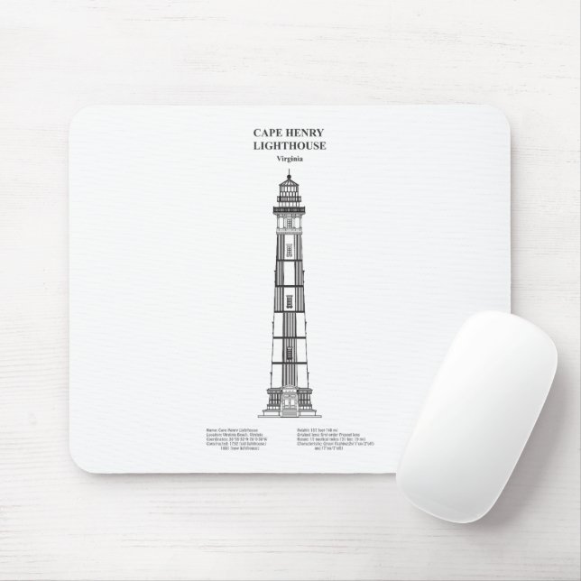 Cape Henry Lighthouse - Virginia - BD Mouse Pad (With Mouse)