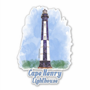 Cape Henry Lighthouse Watercolor - Virginia