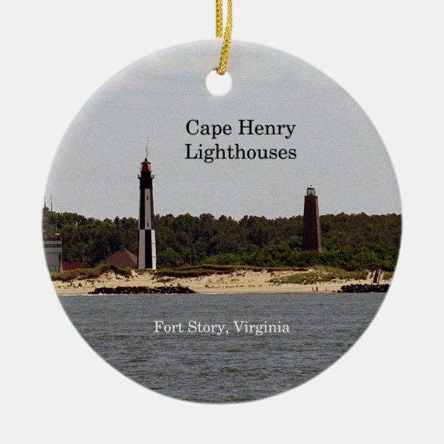 Cape Henry Lighthouses ornament (Front)