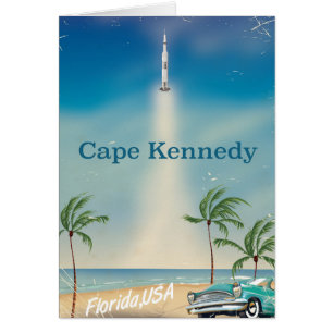 Cape Kennedy vintage Saturn five rocket poster