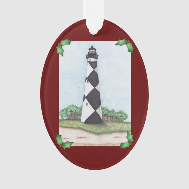 Cape Lookout Lighthouse Christmas Ornament (Front)