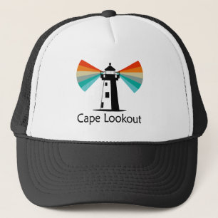 Cape Lookout Lighthouse North Carolina Rainbow Trucker Hat