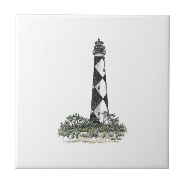 Cape Lookout Lighthouse Tile (Front)