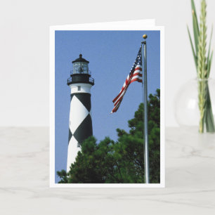 Cape Lookout Lighthouse w/Old Glory Note Card