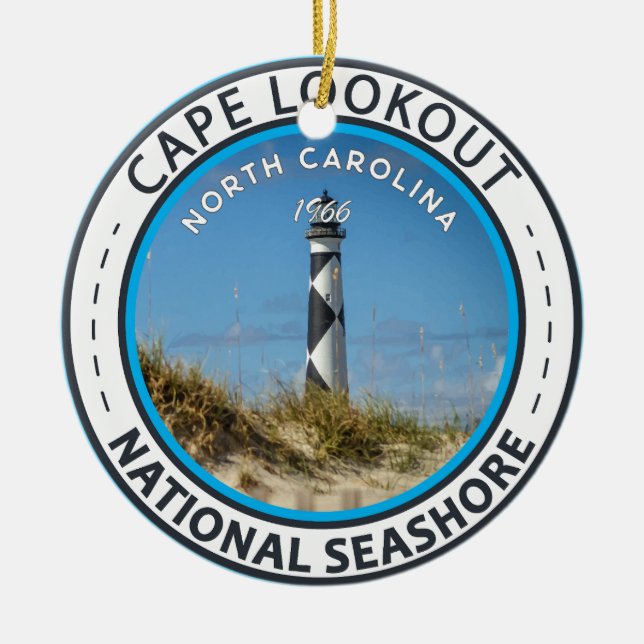 Cape Lookout National Seashore North Carolina Ceramic Tree Decoration (Front)