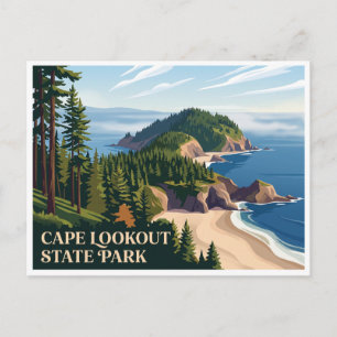 Cape Lookout State Park Tillamook Oregon Postcard