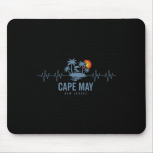 Cape May Beach New Jersey Vintage 80s Sunset Heart Mouse Pad