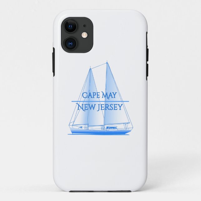 Cape May Coastal Nautical Sailing Sailor Case-Mate iPhone Case (Back)