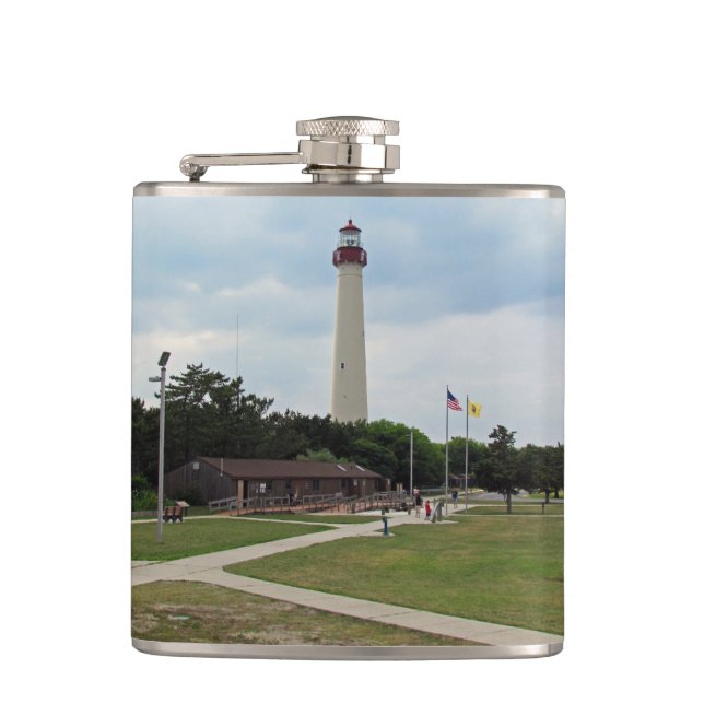 Cape May Lighthouse Hip Flask (Front)