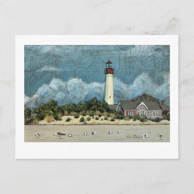 Cape May Lighthouse Painting, New Jersey Postcard (Front)