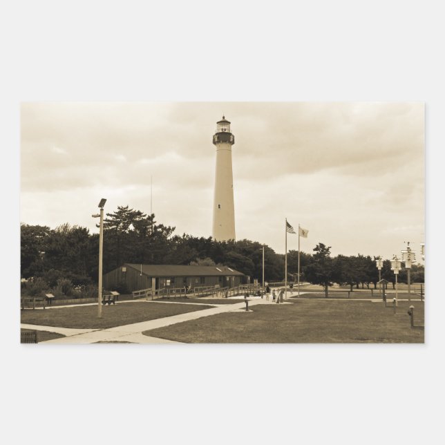 Cape May Lighthouse Rectangular Sticker (Front)