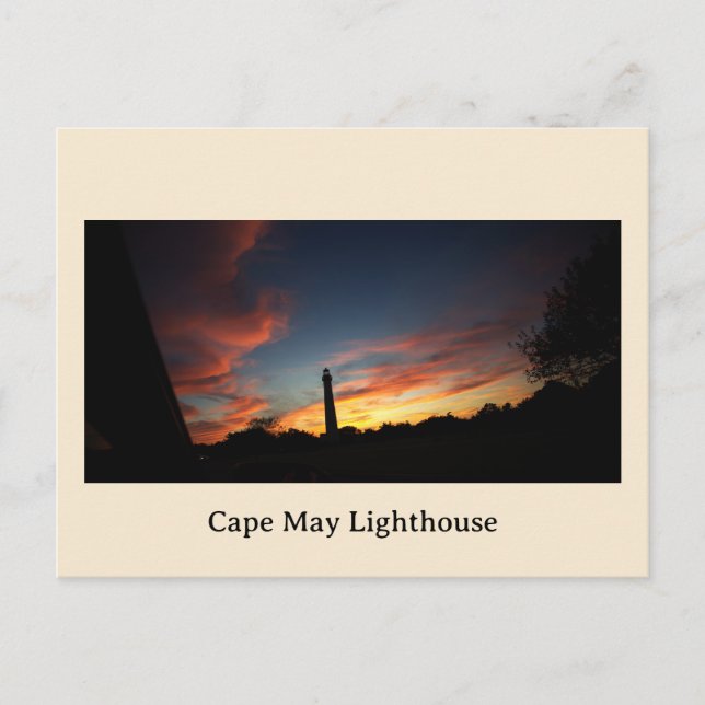 Cape May Lighthouse Sunset Postcard (Front)