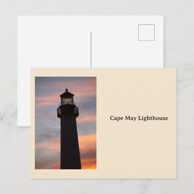Cape May Lighthouse Sunset Postcard (Front/Back)