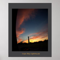 Cape May Lighthouse Sunset Poster