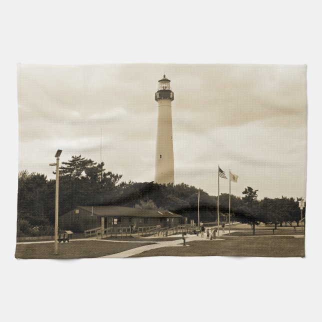 Cape May Lighthouse Tea Towel (Horizontal)