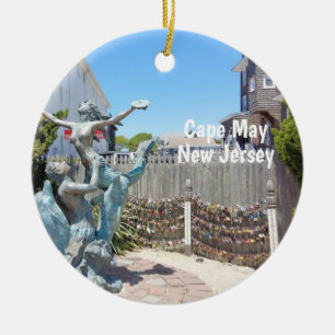 Cape May Love Locks Ceramic Tree Decoration
