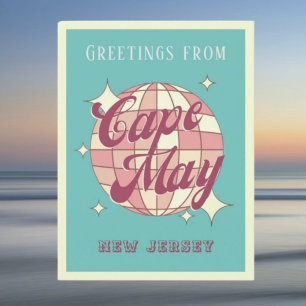 Cape May New Jersey disco Retro Vintage Postcard