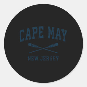 Cape May New Jersey Nautical Paddles Sports Oars Classic Round Sticker