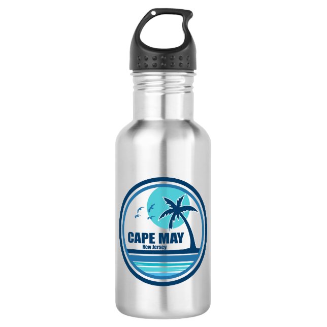 Cape May New Jersey Palm Tree Birds 532 Ml Water Bottle (Front)