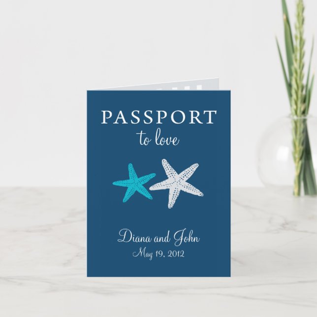 Cape May New Jersey Passport Wedding Invitation (Front)