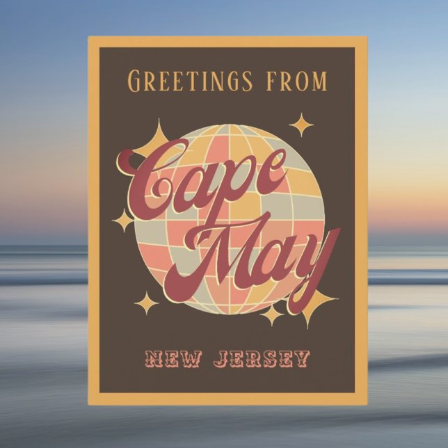 Cape May New Jersey Retro Vintage Party Postcard (Creator Uploaded)