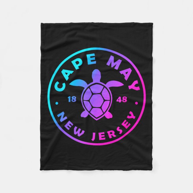 Cape May New Jersey Sea Turtle Tie Dye Vacation  Fleece Blanket (Front)