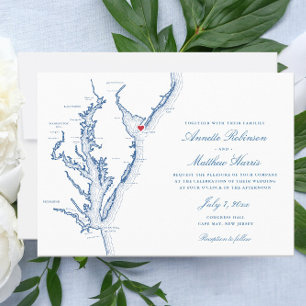 Cape May New Jersey Shore Wedding Invitation