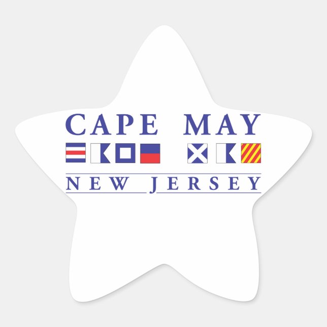 Cape May New Jersey Star Sticker (Front)