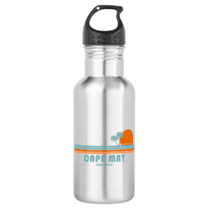 Cape May New Jersey Sun Palm Trees 532 Ml Water Bottle