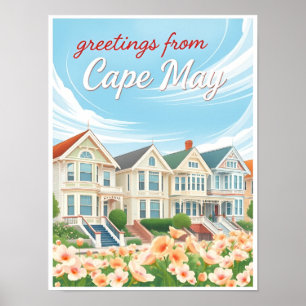Cape May, New Jersey – Victorian Houses Poster