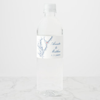Cape May New Jersey Wedding Water Bottle Label