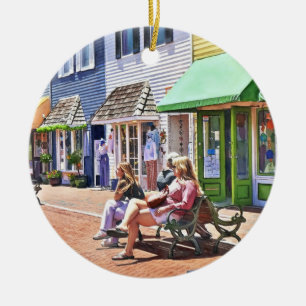 Cape May NJ - A Pleasant Afternoon at the Mall Ceramic Tree Decoration