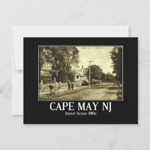 Cape May NJ Hughes St, 1910s Postcard