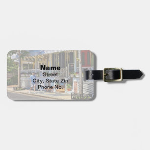 Cape May NJ – Man Walking His Goldendoodle Luggage Tag