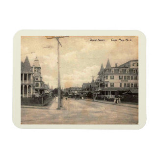 Cape May NJ, Ocean Street, c1910 Vintage Magnet