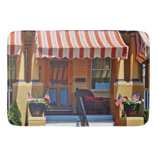 Cape May NJ - Porch With Wicker Chair Bath Mat