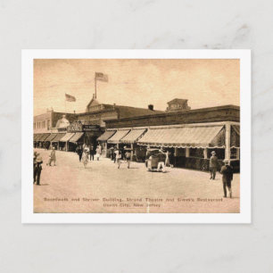 Cape May NJ, Shriver Building, Boardwalk, Vintage Postcard