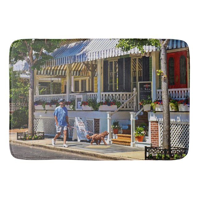 Cape May NJ - Sisters Walking Down Perry Street Bath Mat (Front)