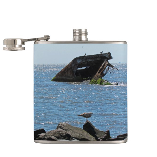 Cape May Shipwreck Hip Flask (Opened)