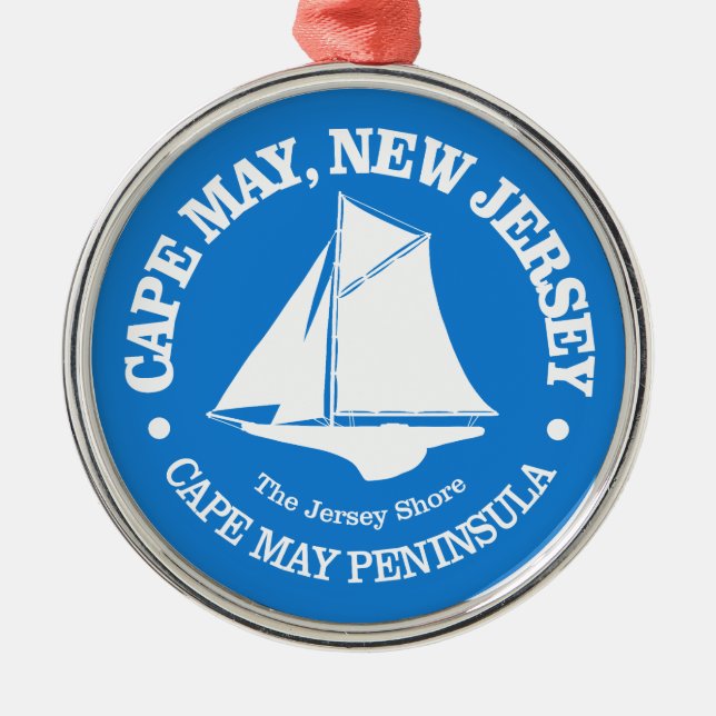 Cape May (sloop) Metal Tree Decoration (Front)