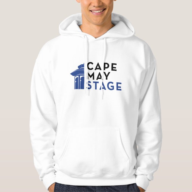 Cape May Stage Logo Hoodie in White (Front)