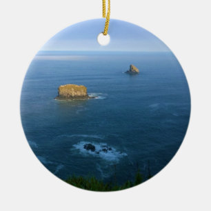 Cape Meares, Oregon Coast Ceramic Tree Decoration