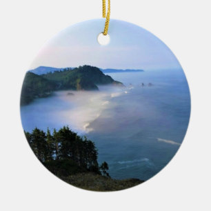 Cape Meares, Oregon Coast Ceramic Tree Decoration