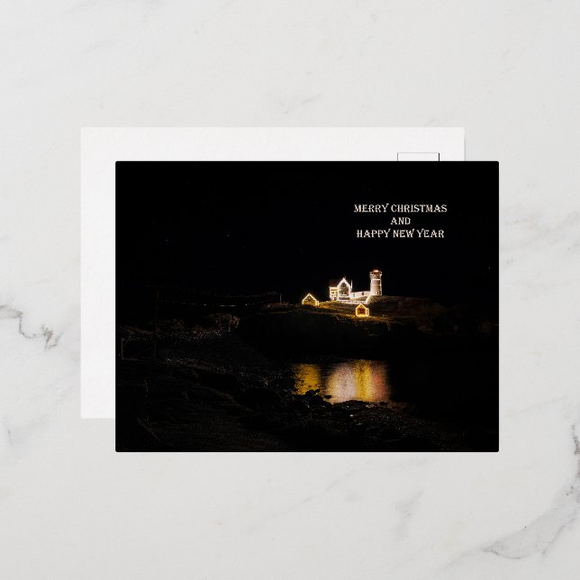 Cape Neddick Light Christmas Card (Front/Back)