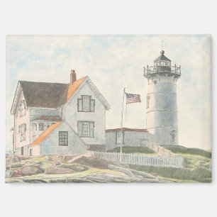 Cape Neddick Lighthouse Watercolor Magnet