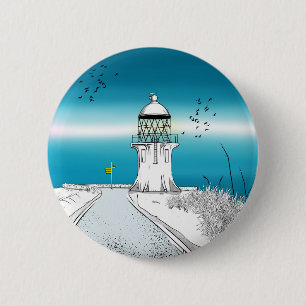Cape Reinga Lighthouse New Zealand 6 Cm Round Badge