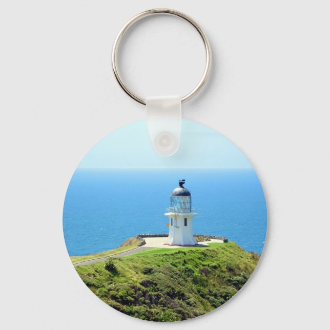 Cape Reinga Lighthouse, New Zealand Key Ring (Front)