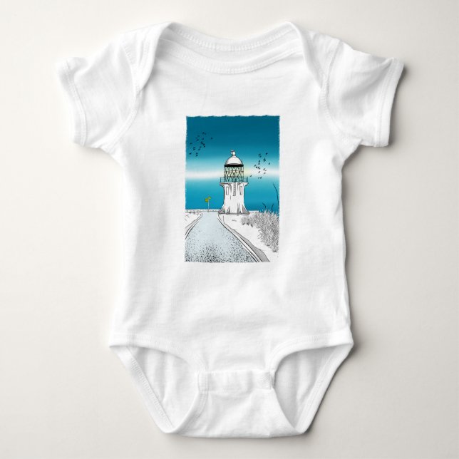 Cape Reinga Lighthouse Northland NZ Baby Bodysuit (Front)