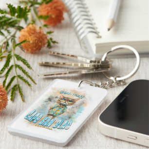 Cape San Blas Florida Beach Cat Key Ring