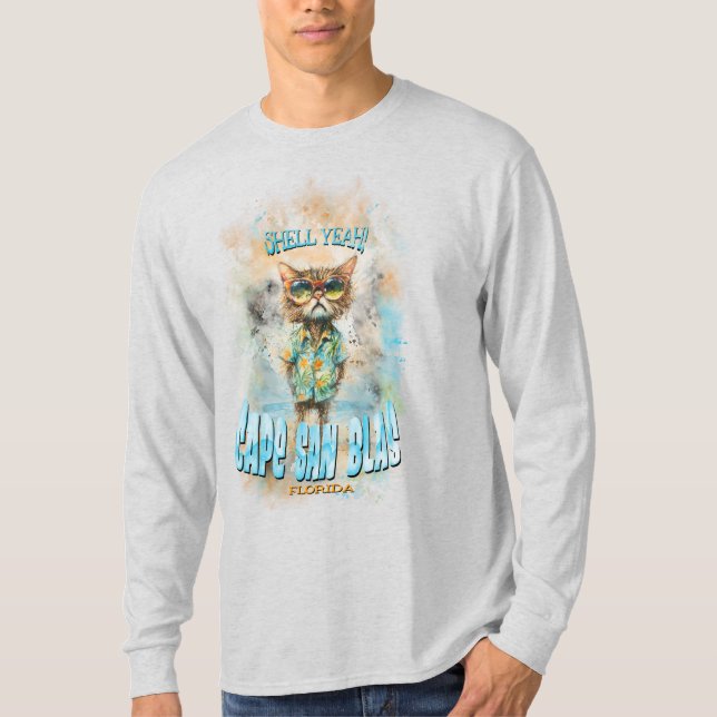 Cape San Blas Florida Beach Cat T-Shirt (Front)